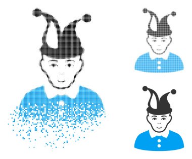Ayrıştırılmış Pixelated yarı ton aptal yüz simgesiyle