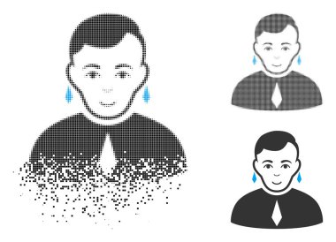 Yüz ile kırık nokta yarı ton eşcinsel simgesi