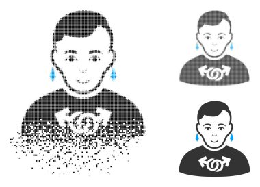 Yüz ile toz Pixelated yarı ton eşcinsel simgesi