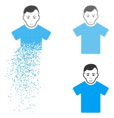 Yüz ile toz nokta yarı ton adam simgesi