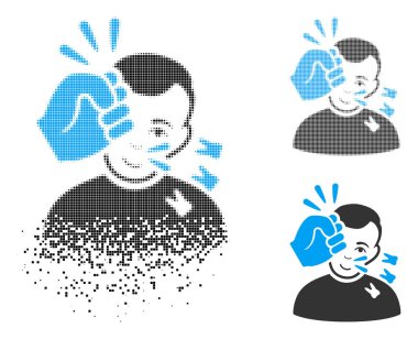 Parçalanmış noktalı yarım ton başına yüz simgesiyle Strike