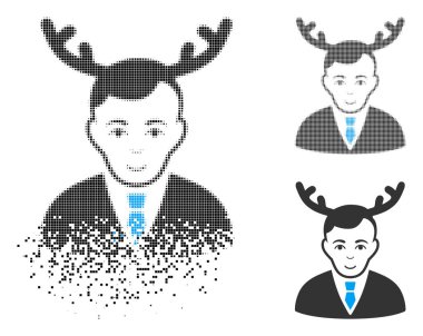 Kaybolan nokta yarı ton boynuzlu koca simgesiyle yüz