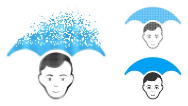 Nokta noktalı resim baş şemsiye simge yüzü ile çözünmüş