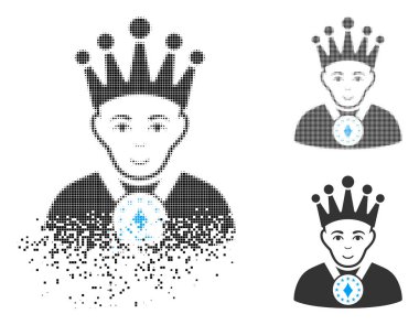 Yüz kırık noktalı yarım ton Kral simgesiyle