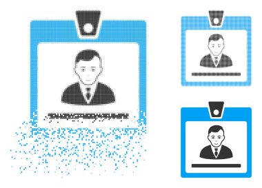 Yöneticisi rozet simge yok, yüz ile noktalı yarım ton ve hasarsız tüm türevleri. Parçaları eriterek Yöneticisi rozet simge vektör düzenlenir. Kaybolan etkisi küçük noktalar içerir.