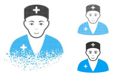 Nokta yarı ton Medic simgesi yüz dağılmakta