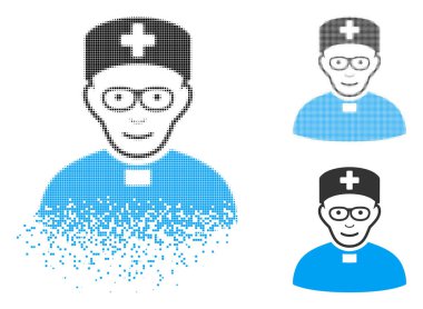 Yüz nokta yarı ton manastır Doktor simgesiyle dağılmakta