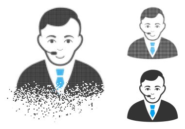 Yüz ile parçalanmış Pixelated yarı ton işleç simgesi