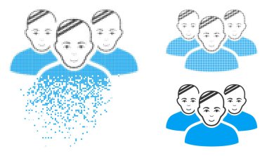 Yüz ile rendelenmiş nokta yarı ton hasta grubu simgesi