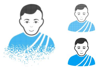 Yüz ile rendelenmiş piksel yarı ton patrici vatandaş simgesi