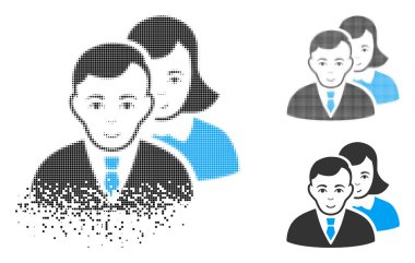 Yüz ile ışıltı Pixelated yarı ton kişi simgesi