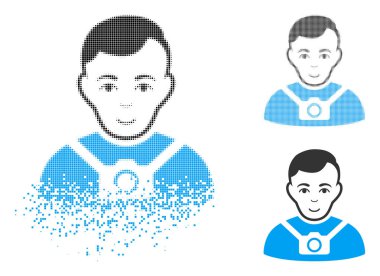 Dağılmakta yarı ton fotoğrafçı simge yüzü ile noktalı