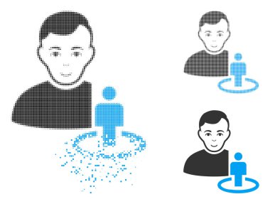 Hareketli nokta yarı ton Portal moderatör simgesiyle yüz