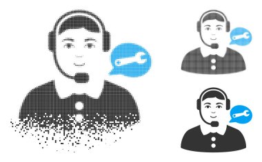 Kaybolan Pixelated noktalı resim servis merkezi kadın simgesiyle yüz