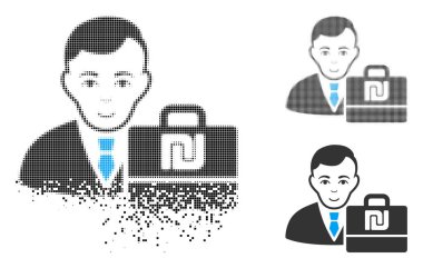 Yüz ile kaybolan nokta yarı ton şekel Accounter simgesi