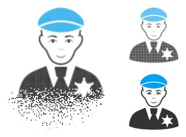 Yüz ile kaybolan piksel yarı ton Şerif simgesi