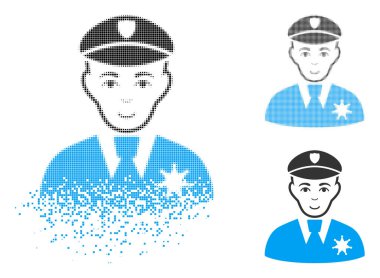 Yüz ile toz nokta yarı ton Şerif simgesi