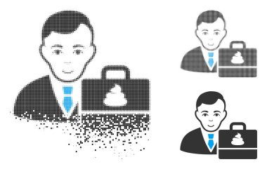 Nokta yarı ton bok Accounter simge yüzü ile çözünmüş