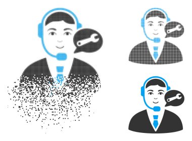 Noktalı yarım ton Destek Merkezi Yöneticisi simgesini yüzü ile kırık