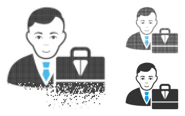 Yüz ile ışıltı Pixelated yarı ton Ton Accounter simgesi