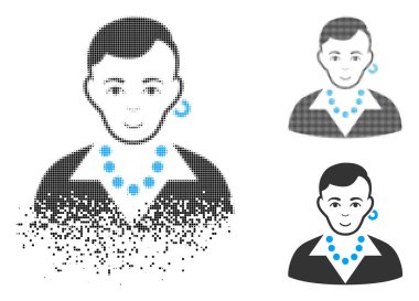 Işıltı nokta yarı ton Trendy eşcinsel simgesi ile yüz