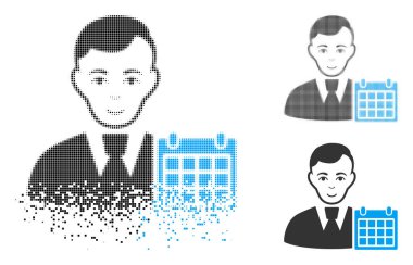 Dağınık piksel yarı ton Kullanıcı takvim simgesini yüz