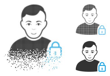 Nokta yarı ton Kullanıcı kilit simgesi yüz ile imha