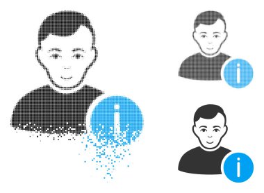 Harcanmış nokta yarı ton Kullanıcı bilgi simgesi ile yüz