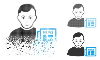 Yarı ton Kullanıcı haber simgesi yüz ile noktalı ışıltı