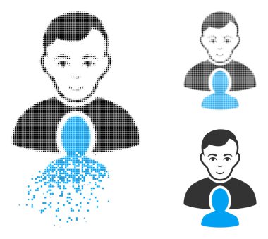 Noktalı yarım ton Kullanıcı ortak simgesi yüz zarar