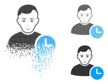 Kaybolan Pixelated yarı ton Kullanıcı saat simgesini yüz