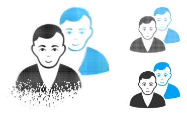 Noktalı yarım ton kullanıcılar simge yüzü ile çözünmüş