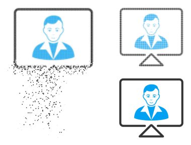 Nokta noktalı resim Video kişi simgesi yüz ile imha