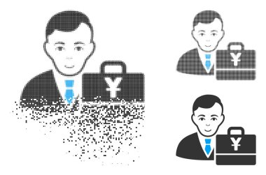 Yüz ile kırık nokta yarı ton Yuan Accounter simgesi