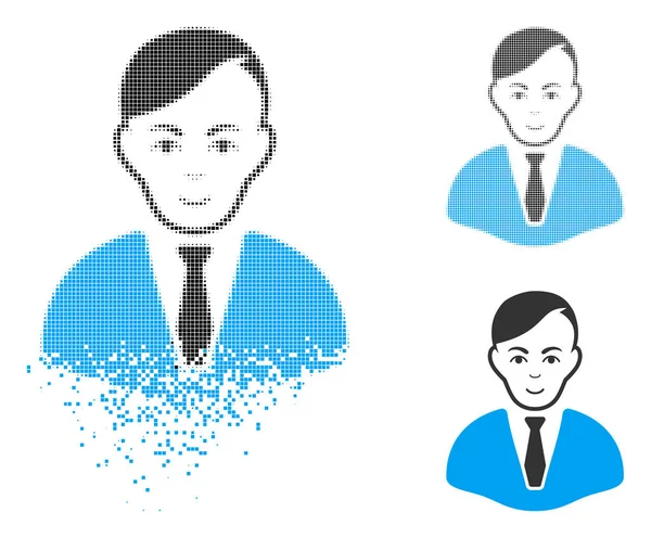 Yüz ile toz nokta yarı ton işadamı simgesi