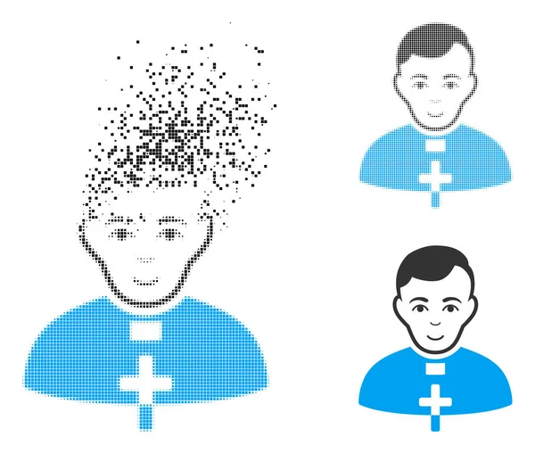 Yüz ile ayrılmış nokta yarı ton Katolik rahip simgesi