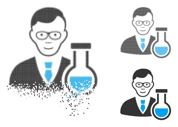 Yüz ile rendelenmiş piksel yarı ton kimyager simgesi