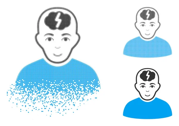 Noktalı noktalı resim akıllı çocuk simge yüzü ile kırık