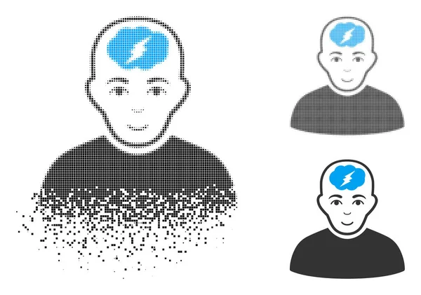 Yüz ile toz piksel noktalı resim akıllı çocuk simgesi