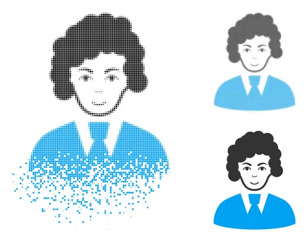 Yarı ton memuru kadın simgesiyle yüz dağılmakta noktalı