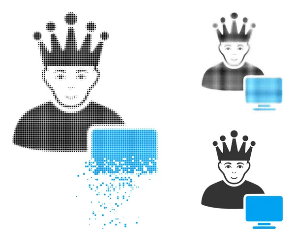 Noktalı yarım ton bilgisayar moderatör simgesi yüz zarar