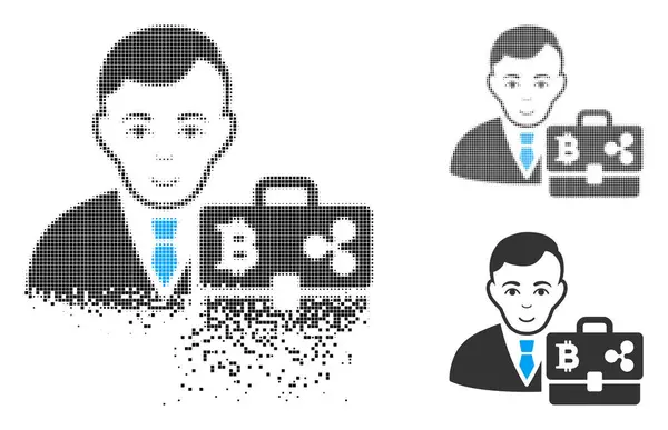 Yüz ile noktalı yarım ton Cryptocurrency Accounter simgesi çözünmüş