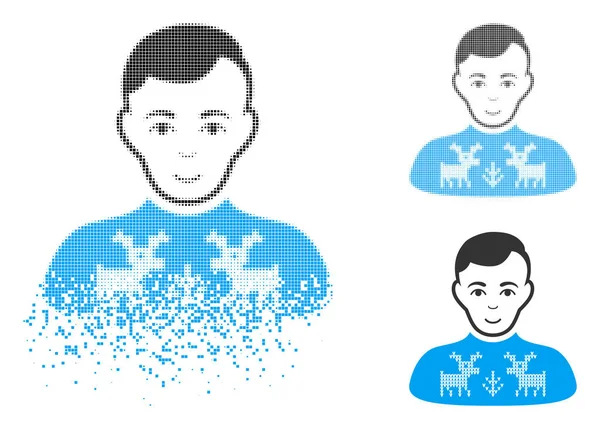 Yüz ile kaybolan nokta yarı ton geyikler kazak çocuk simgesi