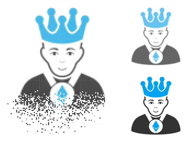 Yüz ile kırık piksel noktalı resim Ethereum Lord simgesi