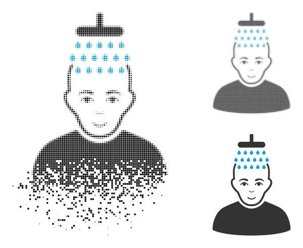 Yarı ton kafa duş simge yüzü toz noktalı