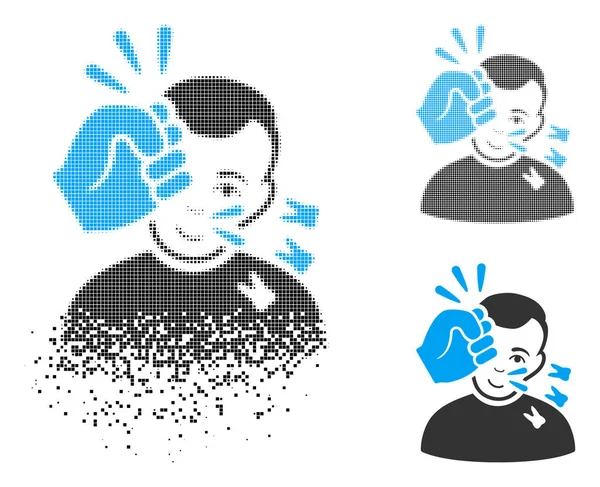 Parçalanmış noktalı yarım ton başına yüz simgesiyle Strike