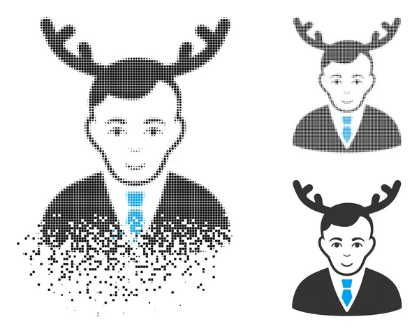 Kaybolan nokta yarı ton boynuzlu koca simgesiyle yüz