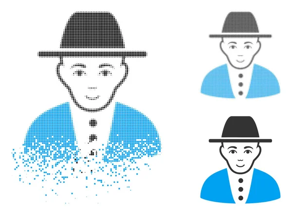 Yüz ile hareketli Pixelated yarı ton Yahudi simgesi