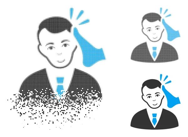 Yüz ile dağınık nokta yarı ton kick boks kurban simgesi