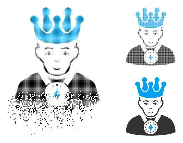Yüz ile kaybolan Pixelated yarı ton Kral simgesi